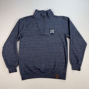 UBC University British Columbia 1/4 Zip Mens S Blue Gray Fleece Lined BD Bardown